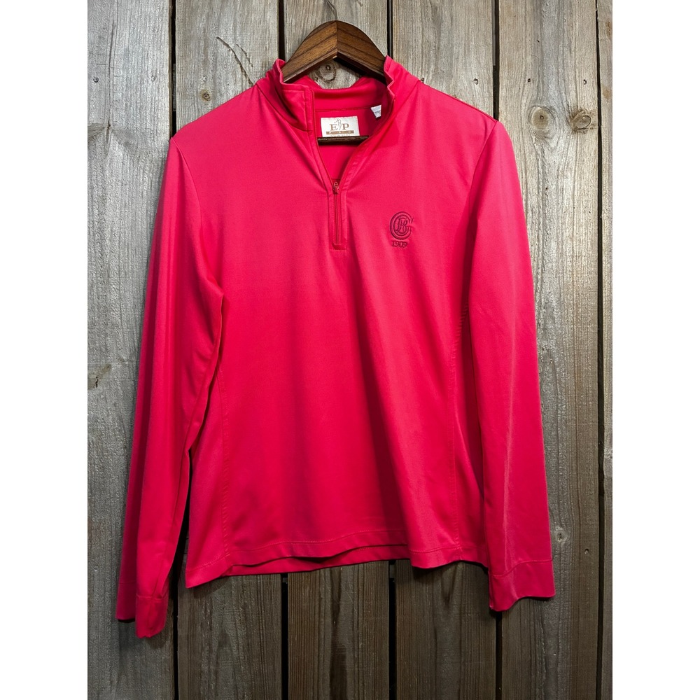 EP Pro Tour Tech Womens Pink Quarter Zip Golf Pullover Long Sleeve Shirt Medium